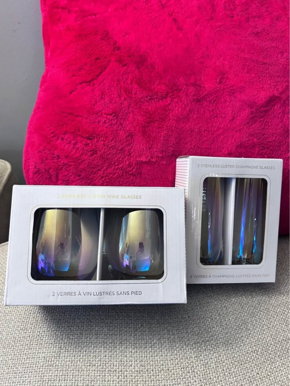 Stemless Iridescent Wine and Champagne Glasses